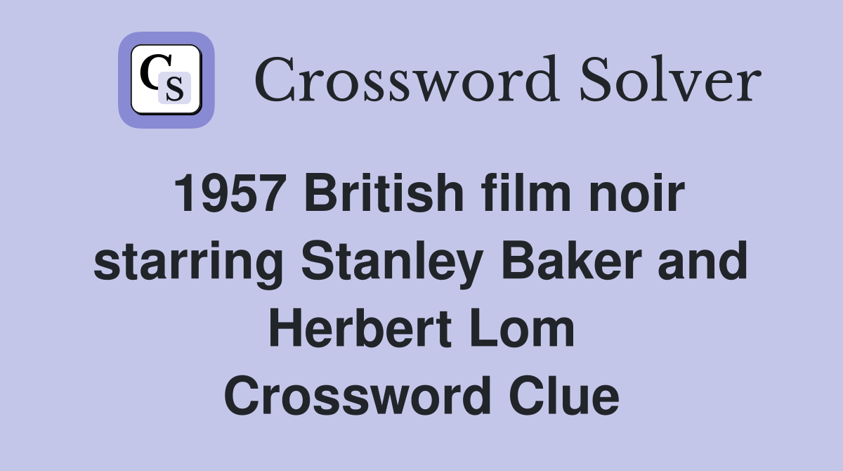 1957 British film noir starring Stanley Baker and Herbert Lom